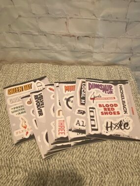 Music Band Sticker Pack - Assorted White and Black Designs 17 Sheets
